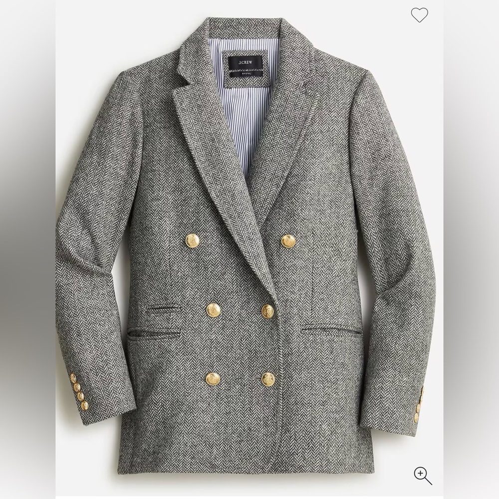 J. Crew Bristol Blazer in graphite herringbone wool